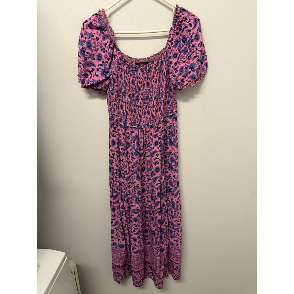 Zesica smocked puff sleeve women dress